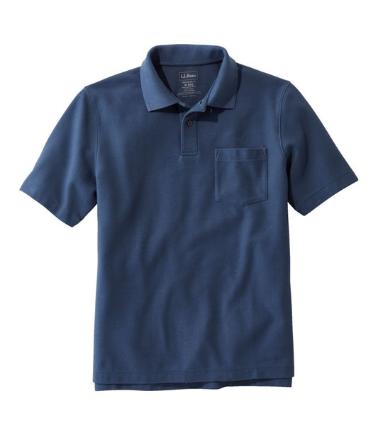 L.L.Bean | Men's Premium Double L® Polo, Hemmed Short-Sleeve with Pocket