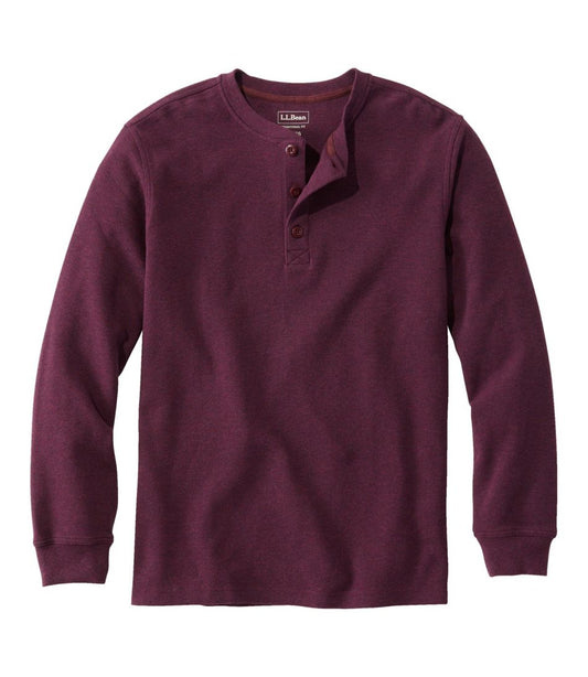 L.L.Bean | Men's Unshrinkable Mini-Waffle Henley, Long-Sleeve Traditional Fit