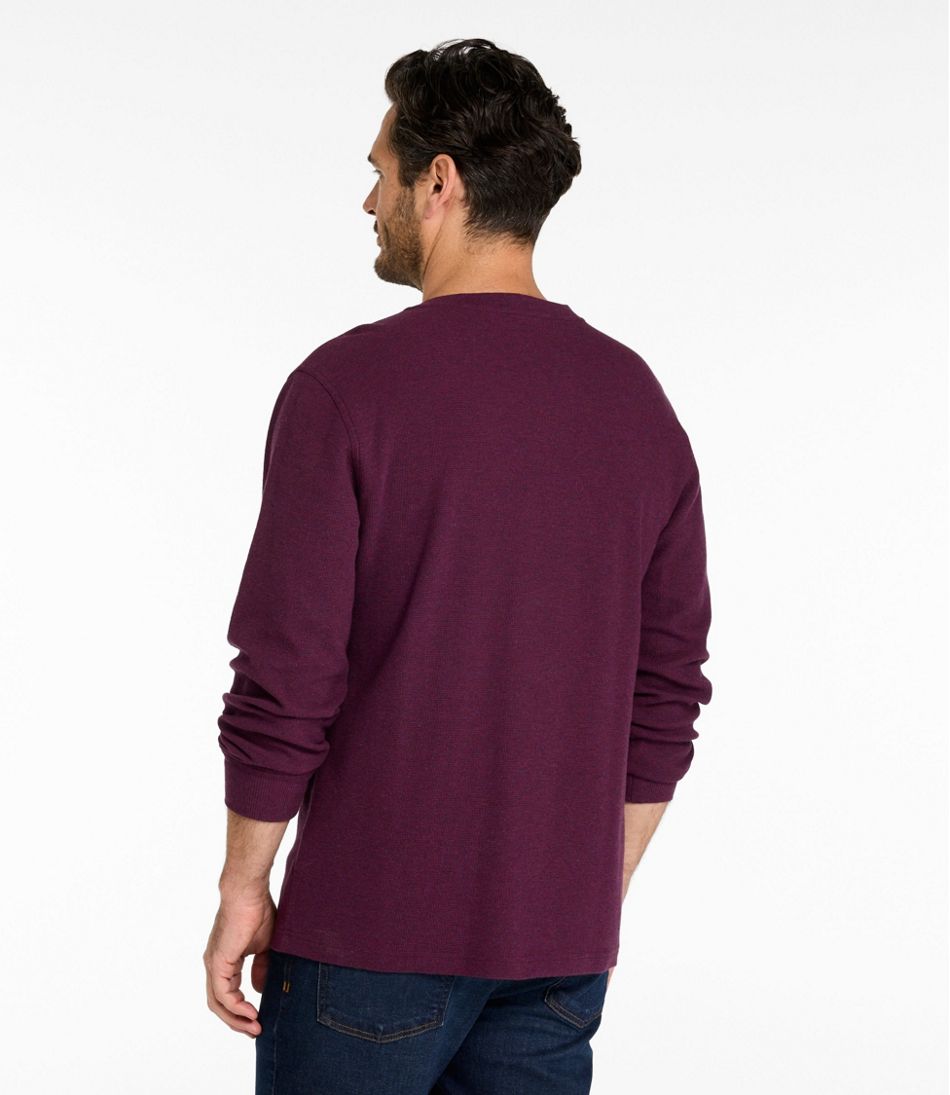 L.L.Bean | Men's Unshrinkable Mini-Waffle Henley, Long-Sleeve Traditional Fit