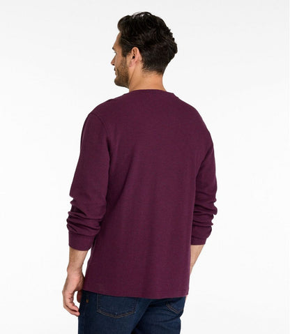 L.L.Bean | Men's Unshrinkable Mini-Waffle Henley, Long-Sleeve Traditional Fit