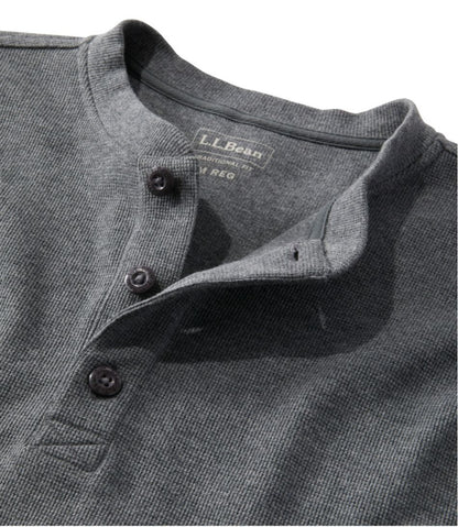 L.L.Bean | Men's Unshrinkable Mini-Waffle Henley, Long-Sleeve Traditional Fit