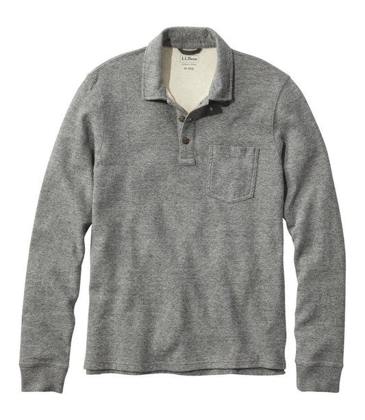 L.L.Bean | Men's Washed Cotton Double-Knit Polo, Long-Sleeve