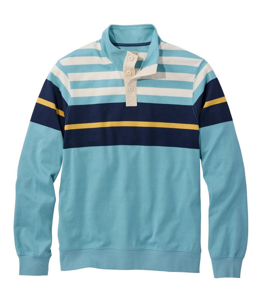 L.L.Bean | Men's Bean's Vintage Soft Rugby, Mockneck, Chest Stripe
