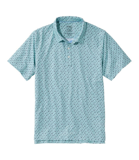 L.L.Bean | Men's Comfort Stretch Performance® Party Polo, Slightly Fitted, Short-Sleeve, Print