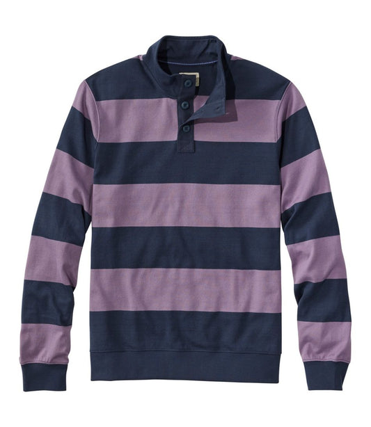 L.L.Bean | Men's Bean's Vintage Soft Rugby, Mockneck, Stripe