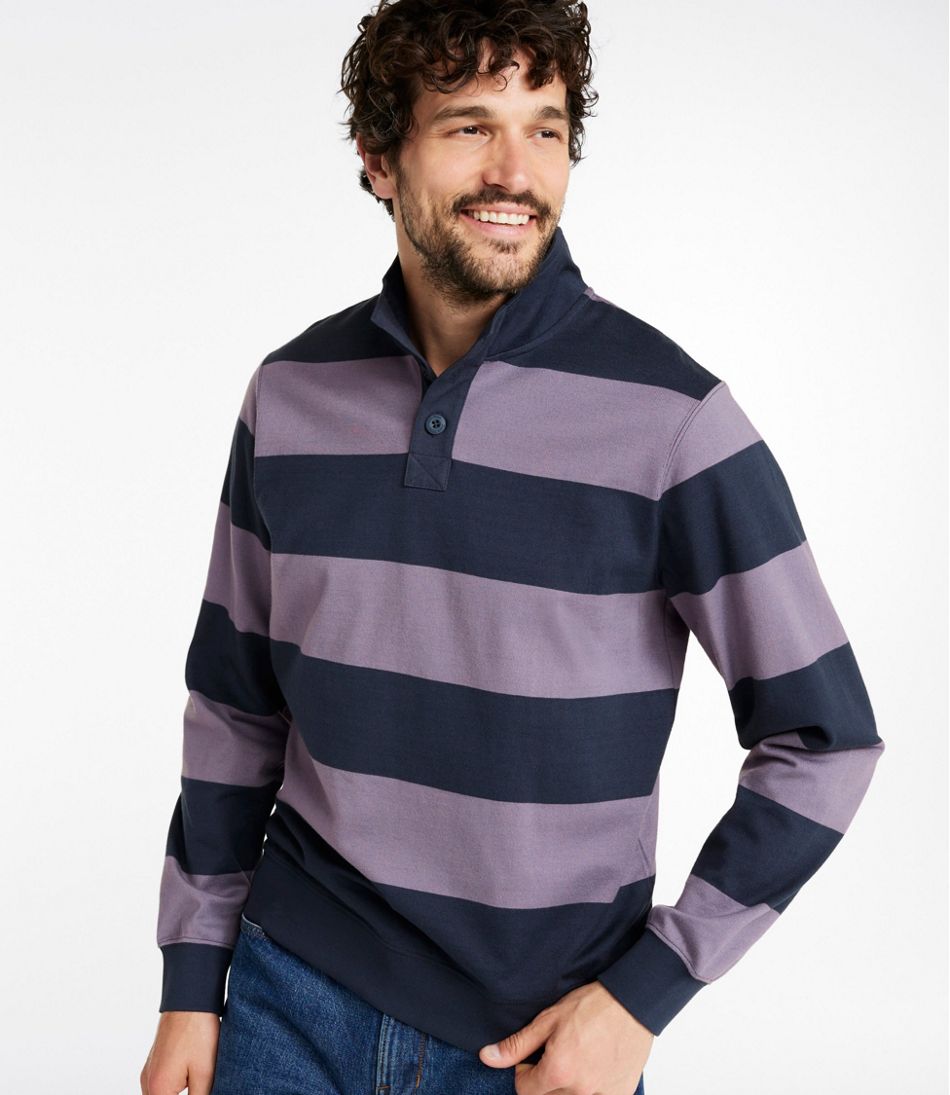 L.L.Bean | Men's Bean's Vintage Soft Rugby, Mockneck, Stripe