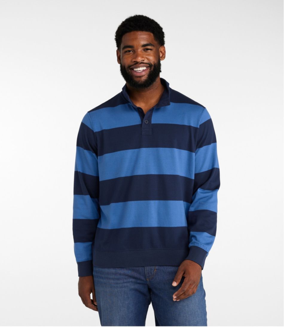 L.L.Bean | Men's Bean's Vintage Soft Rugby, Mockneck, Stripe