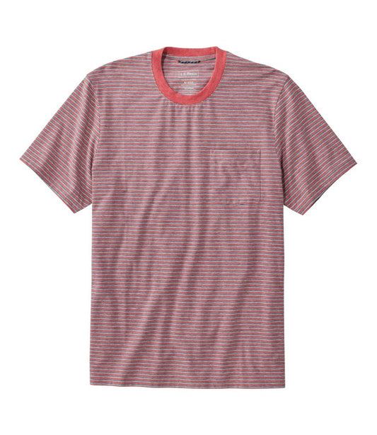 L.L.Bean | Men's Comfort Stretch Performance® Pima Pocket Tee, Short-Sleeve, Stripe