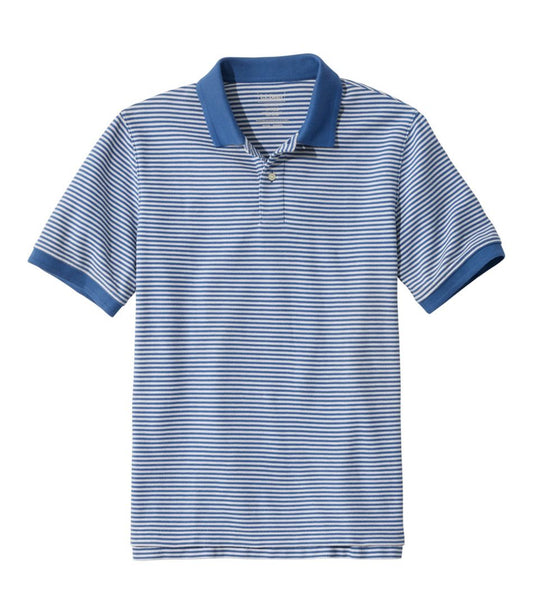 L.L.Bean | Men's Premium Double L® Polo, Banded Short-Sleeve Without Pocket Stripe