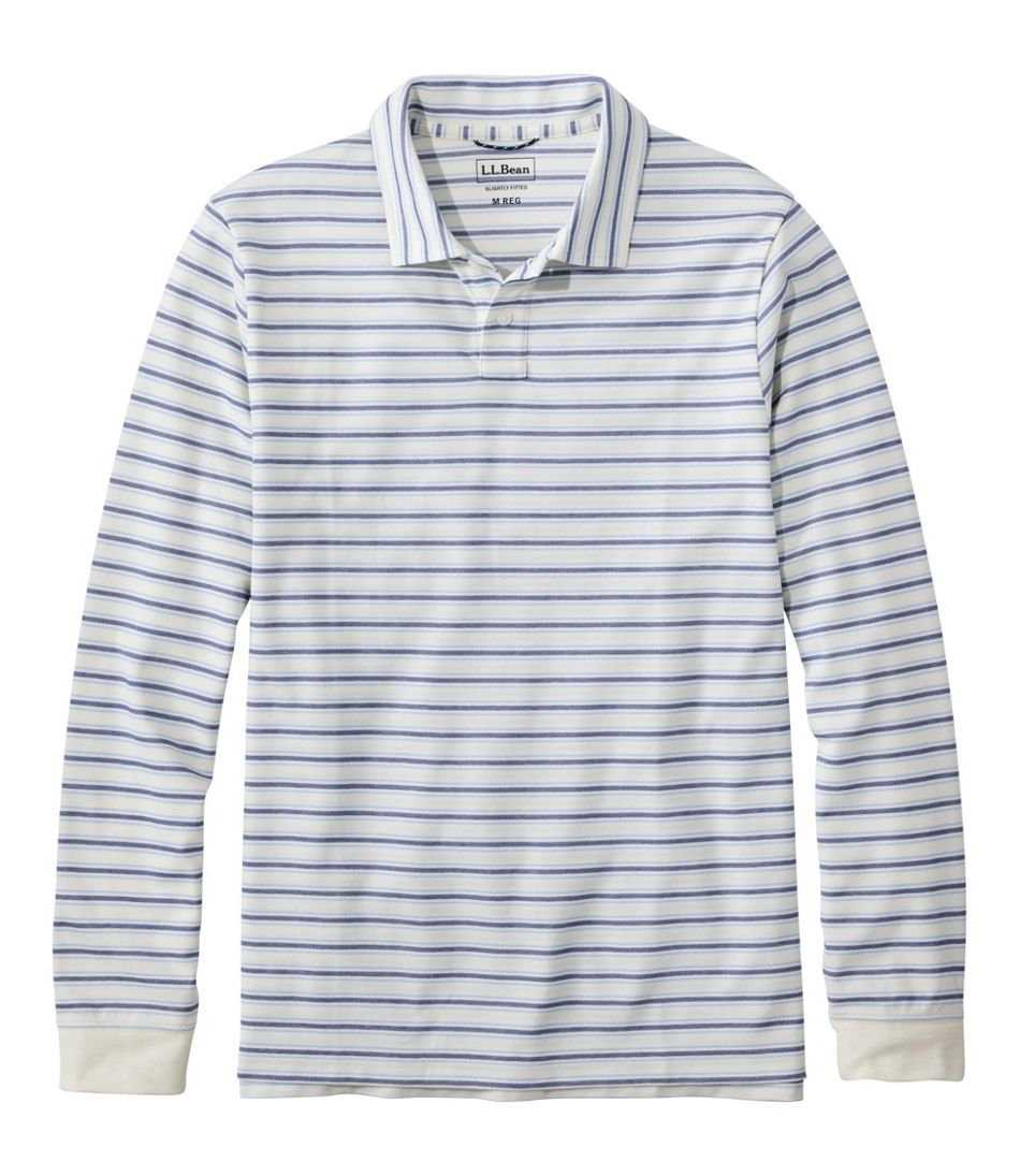L.L.Bean | Men's Comfort Stretch Performance® Polo, Long-Sleeve, Stripe
