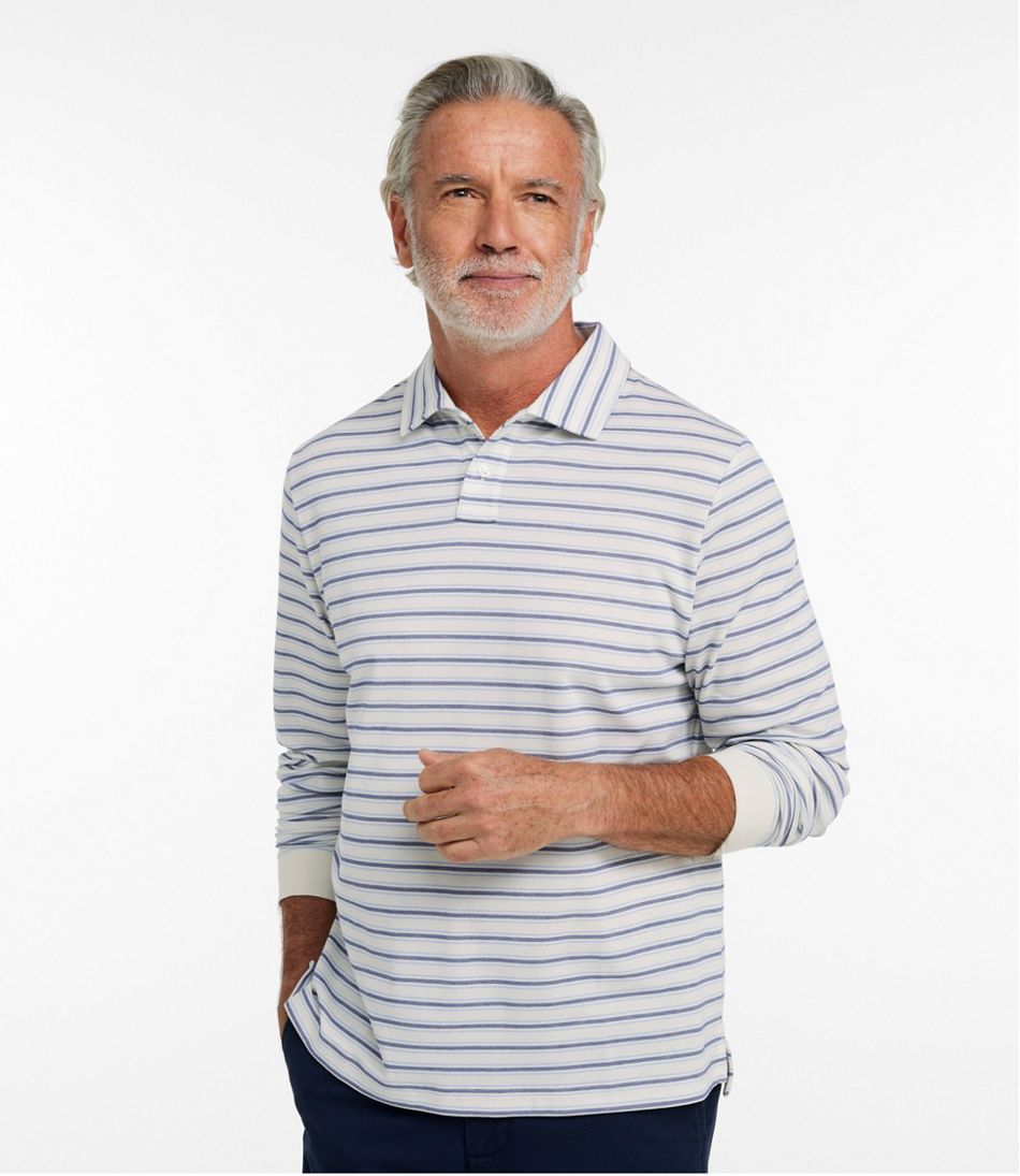 L.L.Bean | Men's Comfort Stretch Performance® Polo, Long-Sleeve, Stripe