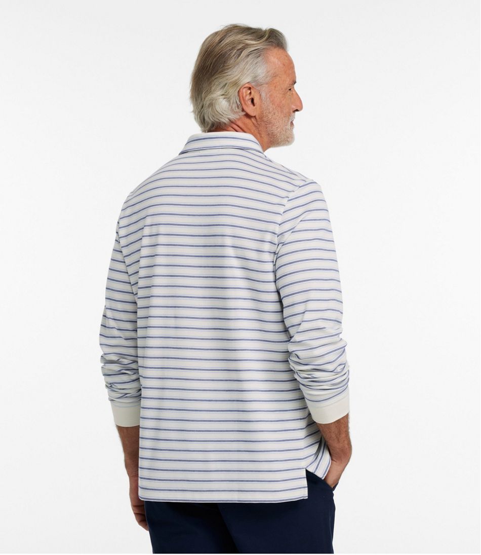 L.L.Bean | Men's Comfort Stretch Performance® Polo, Long-Sleeve, Stripe