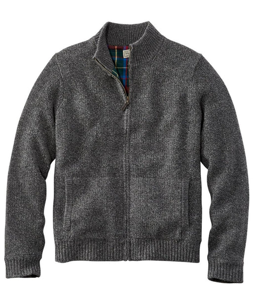 L.L.Bean | Men's L.L.Bean Classic Ragg Wool Sweater, Full-Zip Flannel-Lined
