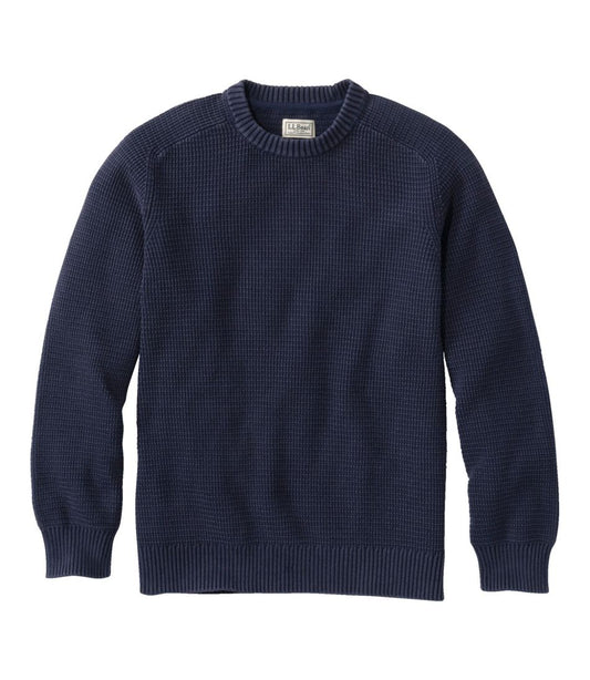 L.L.Bean | Men's Sunwashed Textured Cotton Sweater, Crewneck