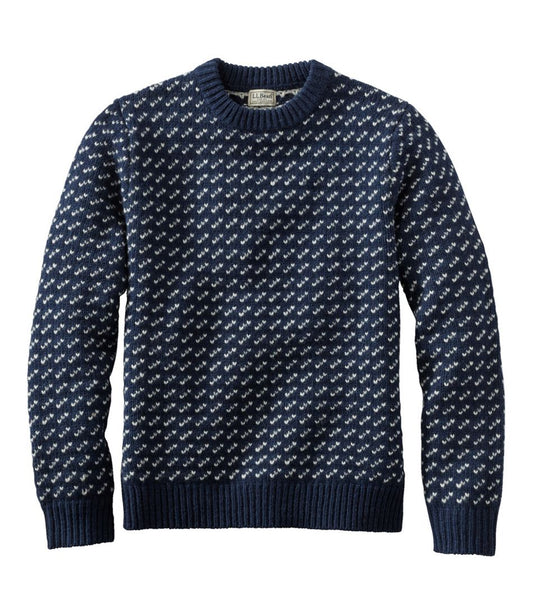 L.L.Bean | Men's Bean's Classic Ragg Wool Sweater, Crewneck, Bird's-Eye