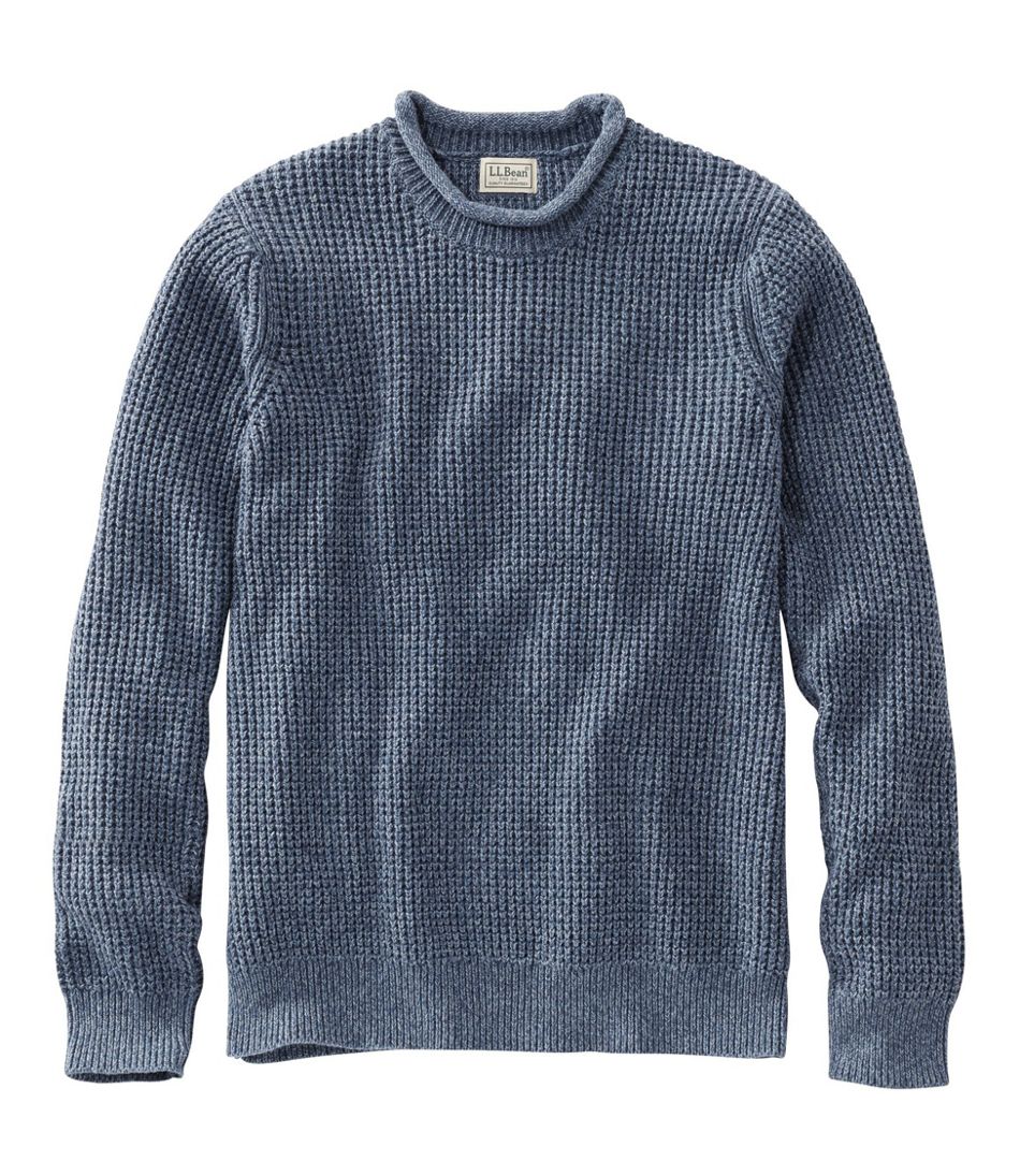 L.L.Bean | Men's L.L.Bean Organic Cotton Waffle Sweater, Rollneck Crew