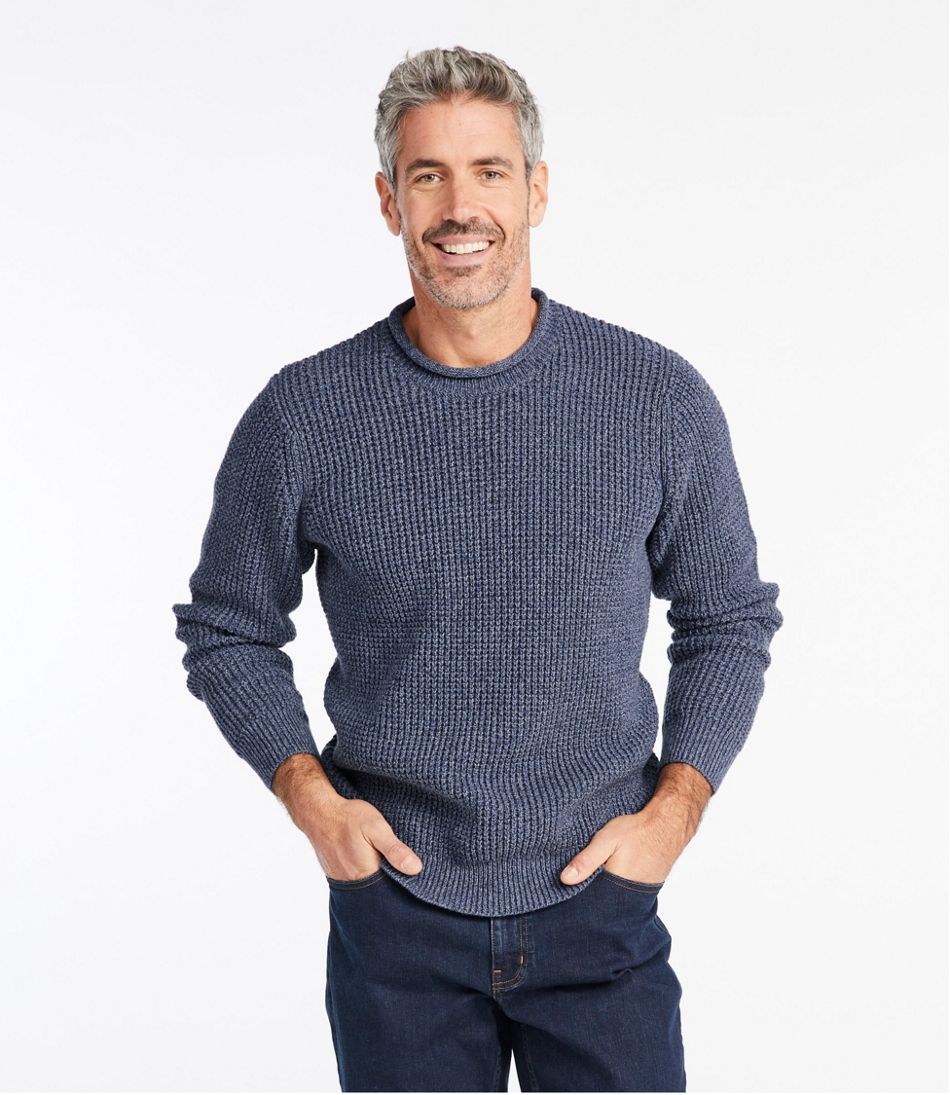 L.L.Bean | Men's L.L.Bean Organic Cotton Waffle Sweater, Rollneck Crew