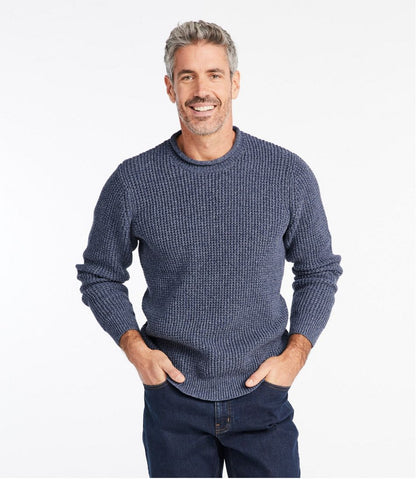 L.L.Bean | Men's L.L.Bean Organic Cotton Waffle Sweater, Rollneck Crew