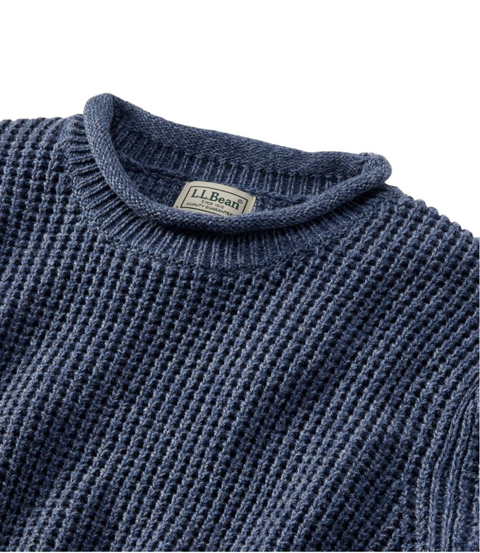 L.L.Bean | Men's L.L.Bean Organic Cotton Waffle Sweater, Rollneck Crew