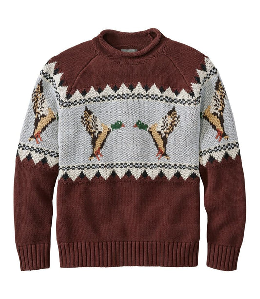 L.L.Bean | Men's Signature Organic Cotton Rollneck Sweater, Fair Isle