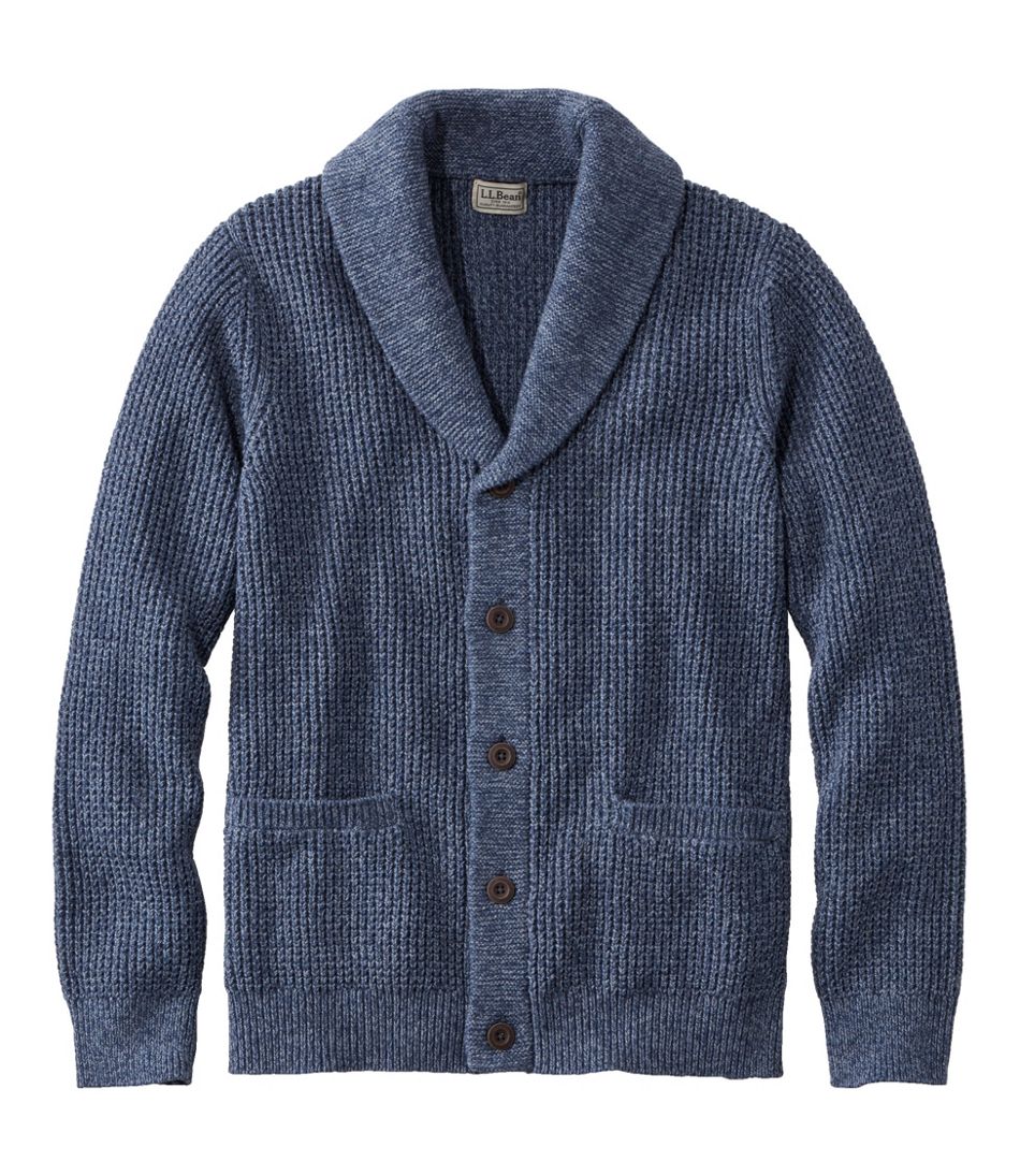 L.L.Bean | Men's Organic Cotton Waffle Sweater, Cardigan