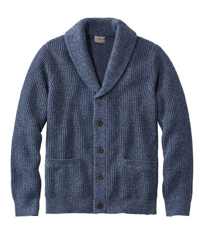 L.L.Bean | Men's Organic Cotton Waffle Sweater, Cardigan