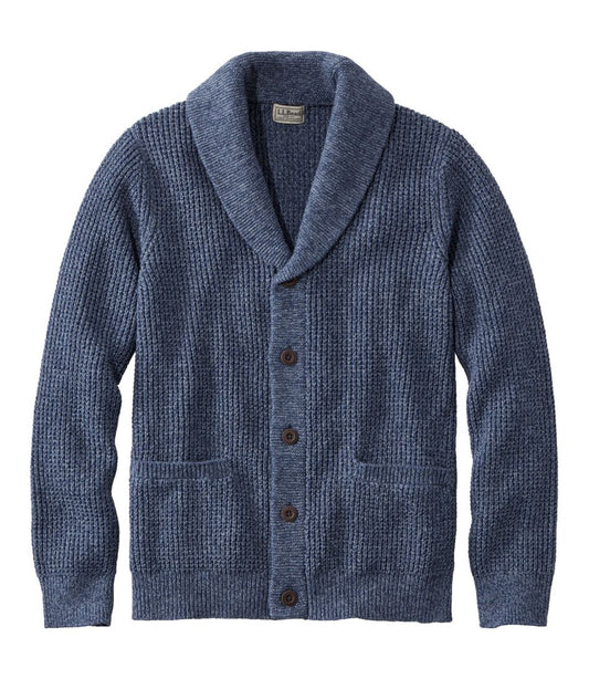 L.L.Bean | Men's Organic Cotton Waffle Sweater, Cardigan