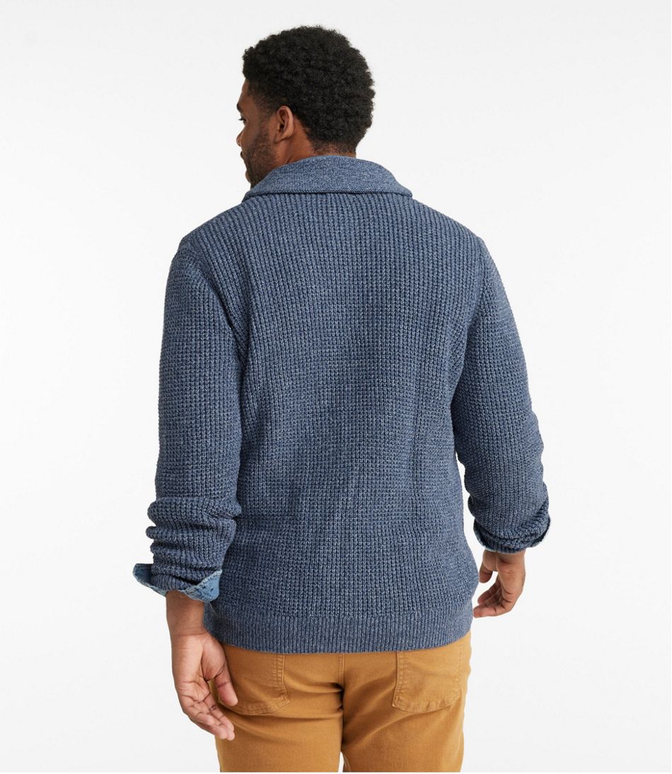 L.L.Bean | Men's Organic Cotton Waffle Sweater, Cardigan