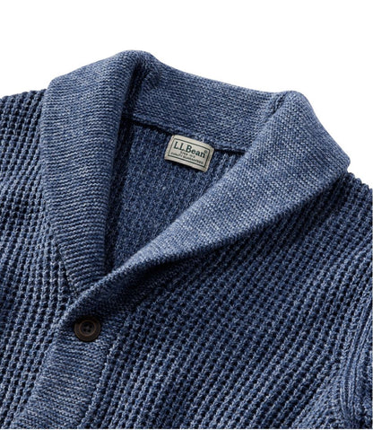 L.L.Bean | Men's Organic Cotton Waffle Sweater, Cardigan