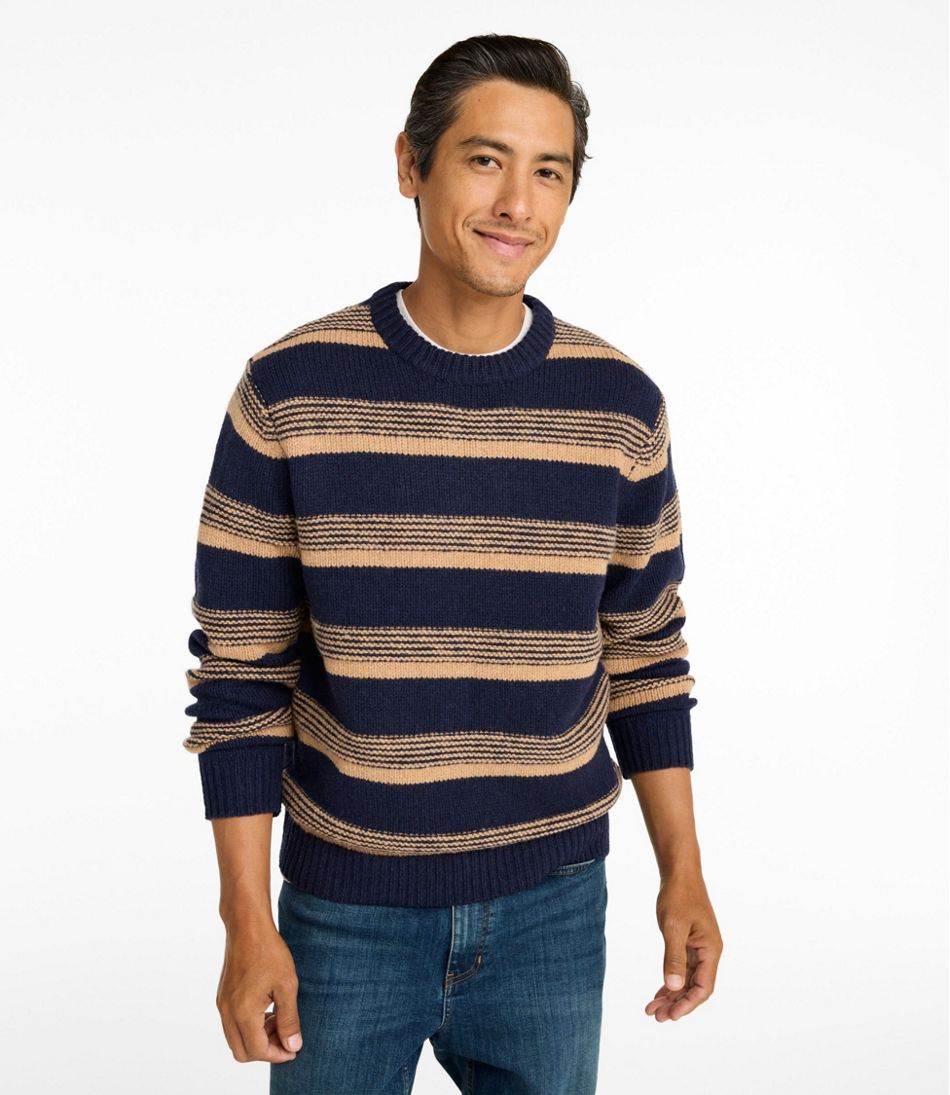 L.L.Bean | Men's Bean's Classic Ragg Wool Sweater, Crewneck, Stripe