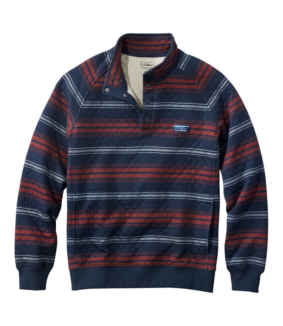L.L.Bean | Men's Quilted Sweatshirt, Mockneck, Stripe