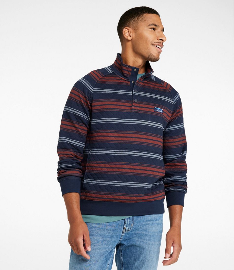 L.L.Bean | Men's Quilted Sweatshirt, Mockneck, Stripe
