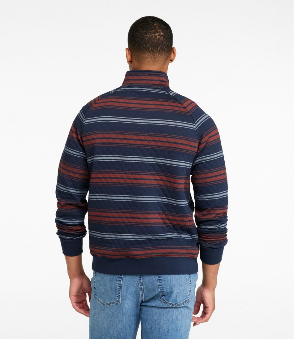 L.L.Bean | Men's Quilted Sweatshirt, Mockneck, Stripe