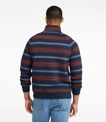 L.L.Bean | Men's Quilted Sweatshirt, Mockneck, Stripe