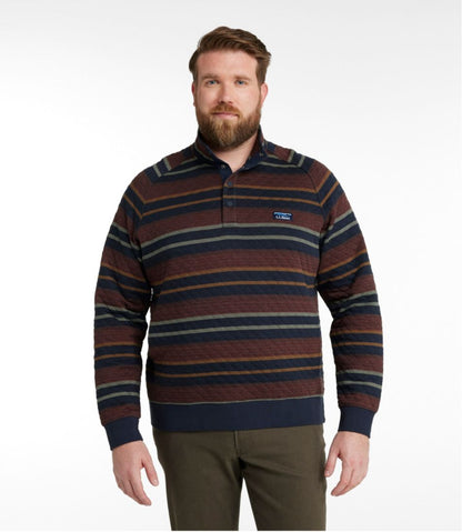 L.L.Bean | Men's Quilted Sweatshirt, Mockneck, Stripe