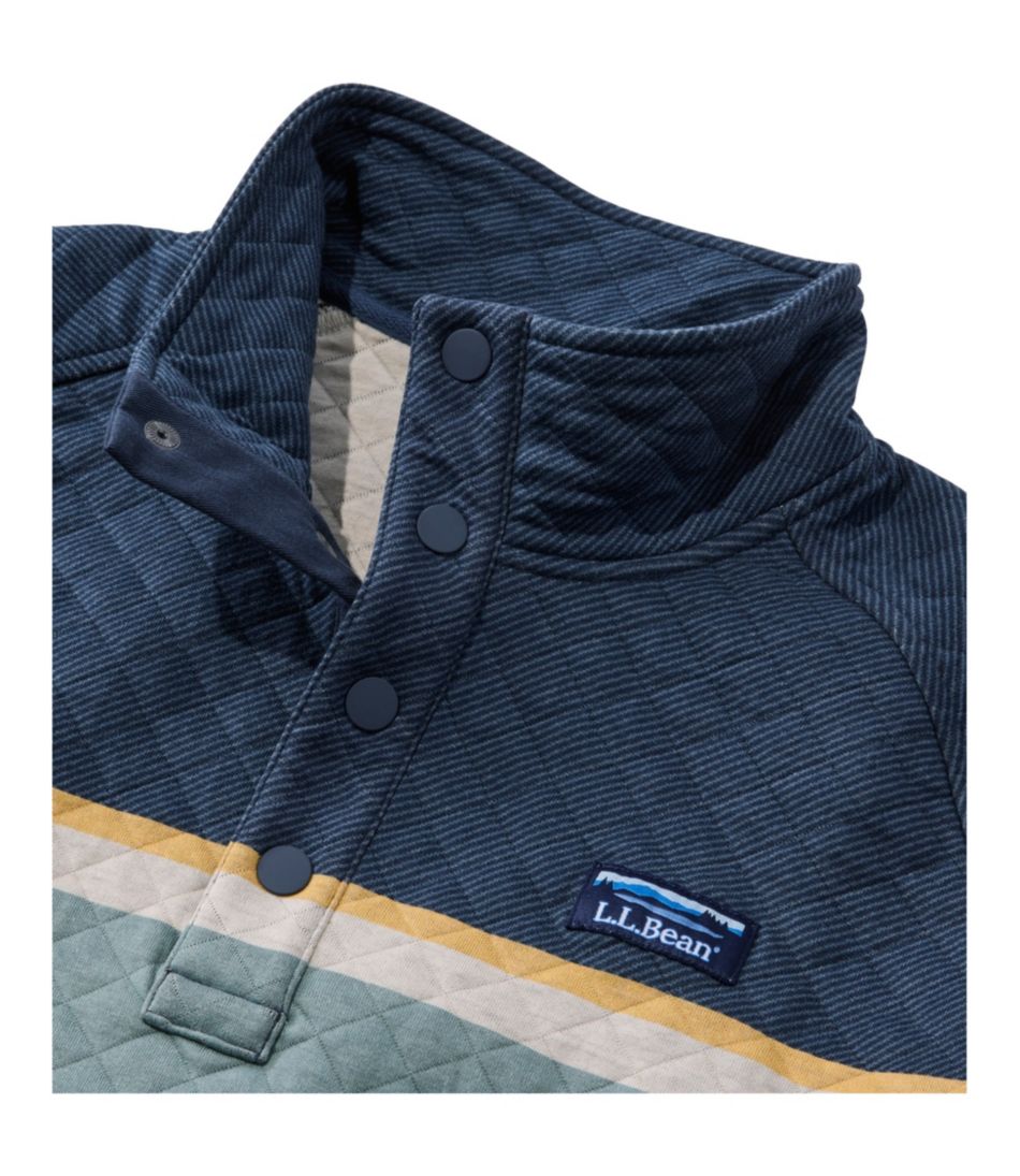 L.L.Bean | Men's Quilted Sweatshirt, Mockneck, Stripe