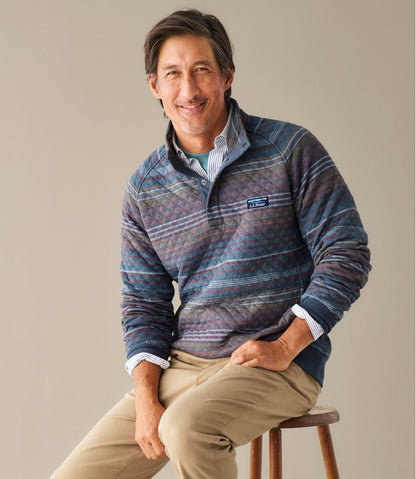 L.L.Bean | Men's Quilted Sweatshirt, Mockneck, Stripe