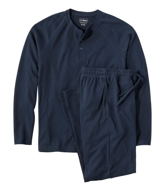L.L.Bean | Men's Bean's Cotton Knit Pajamas, Henley PJ Set