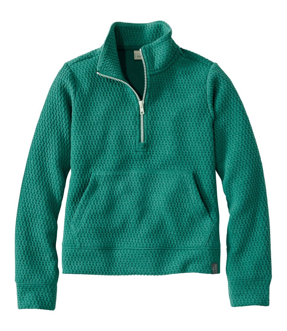 L.L.Bean | Kids' Ridgeknit Pullover, Glow-in-the-Dark Quarter-Zip