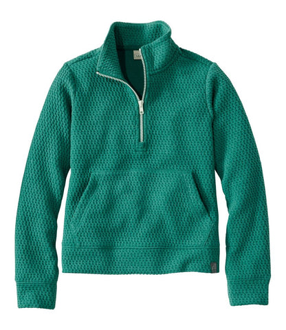 L.L.Bean | Kids' Ridgeknit Pullover, Glow-in-the-Dark Quarter-Zip