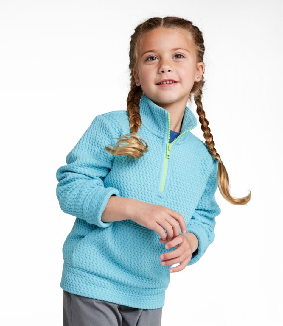 L.L.Bean | Kids' Ridgeknit Pullover, Glow-in-the-Dark Quarter-Zip