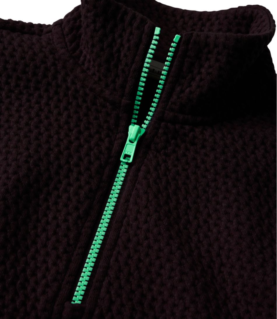 L.L.Bean | Kids' Ridgeknit Pullover, Glow-in-the-Dark Quarter-Zip