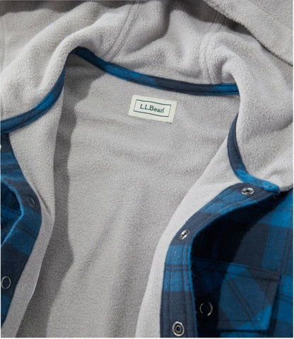 L.L.Bean | Kids' Fleece-Lined Flannel Shirt, Hooded Plaid
