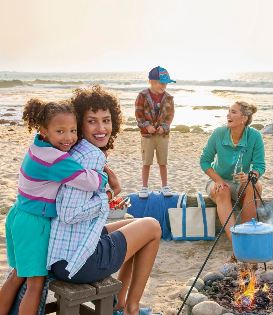 L.L.Bean | Kids' Fleece-Lined Flannel Shirt, Hooded Plaid