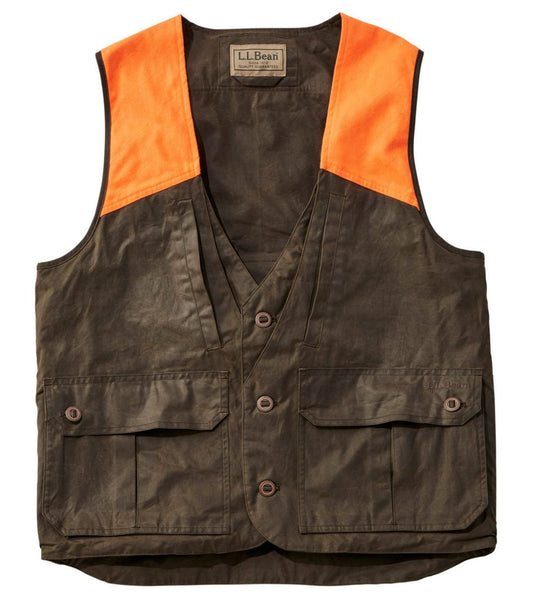 L.L.Bean | Men's Double L Waxed-Cotton Upland Vest, Hunter Orange