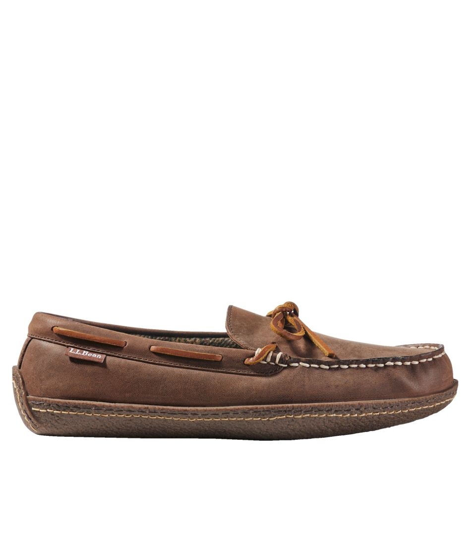 L.L.Bean | Men's Handsewn Slippers, Flannel-Lined