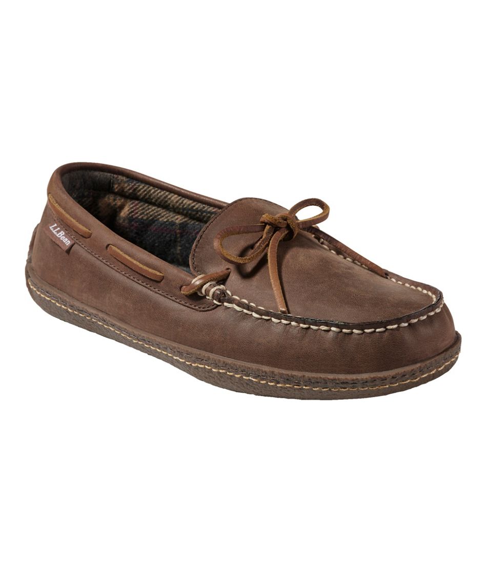 L.L.Bean | Men's Handsewn Slippers, Flannel-Lined