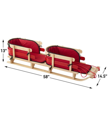 L.L.Bean | Kids' Pull Sled and Cushion Set, Tandem