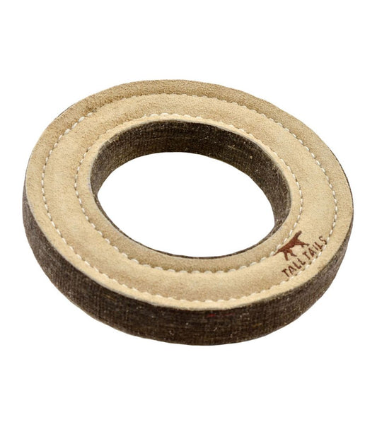 L.L.Bean | Natural Leather & Wool Ring Dog Toy