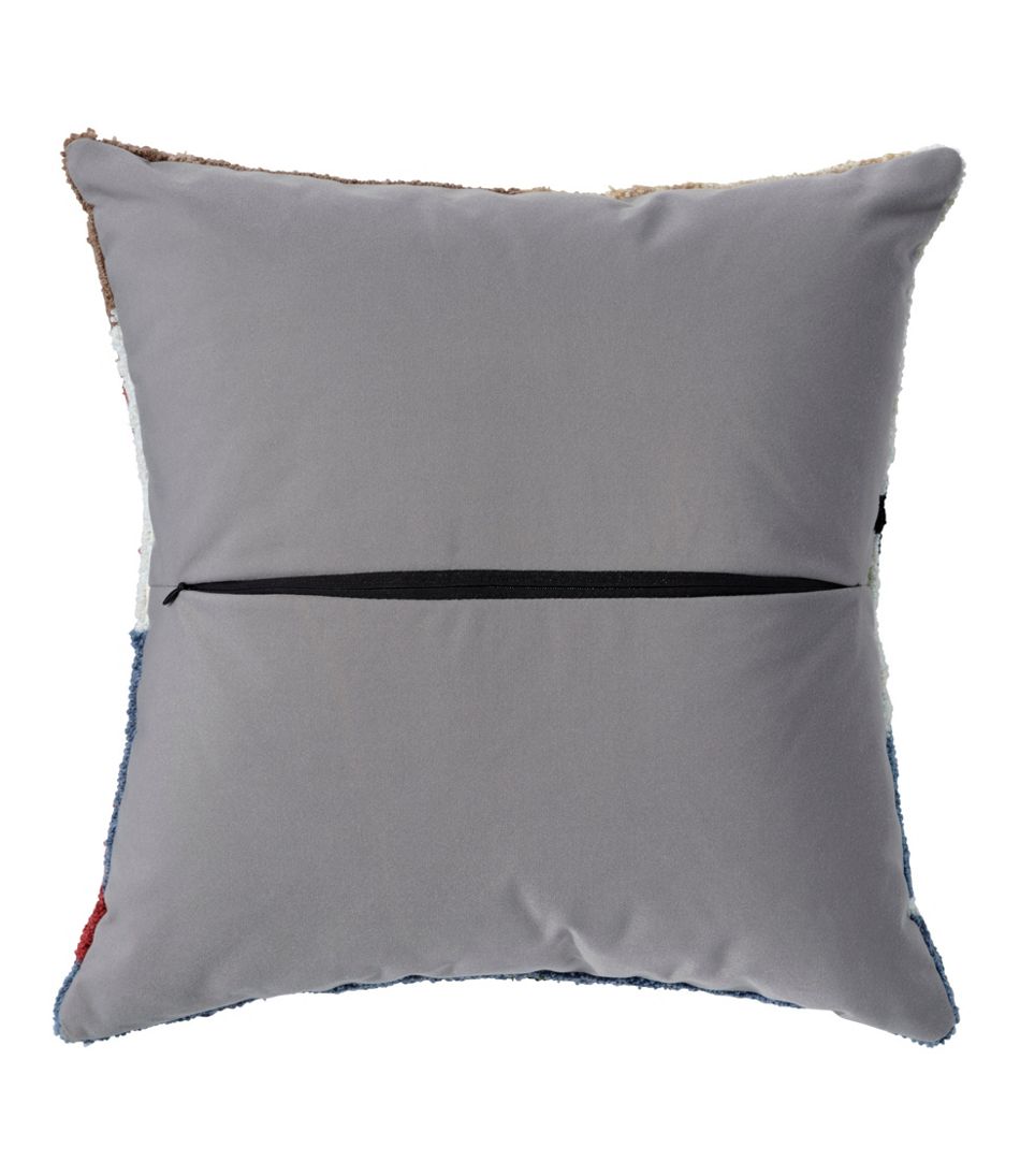 L.L.Bean | Indoor/Outdoor Hooked Pillow, Dogs Skiing